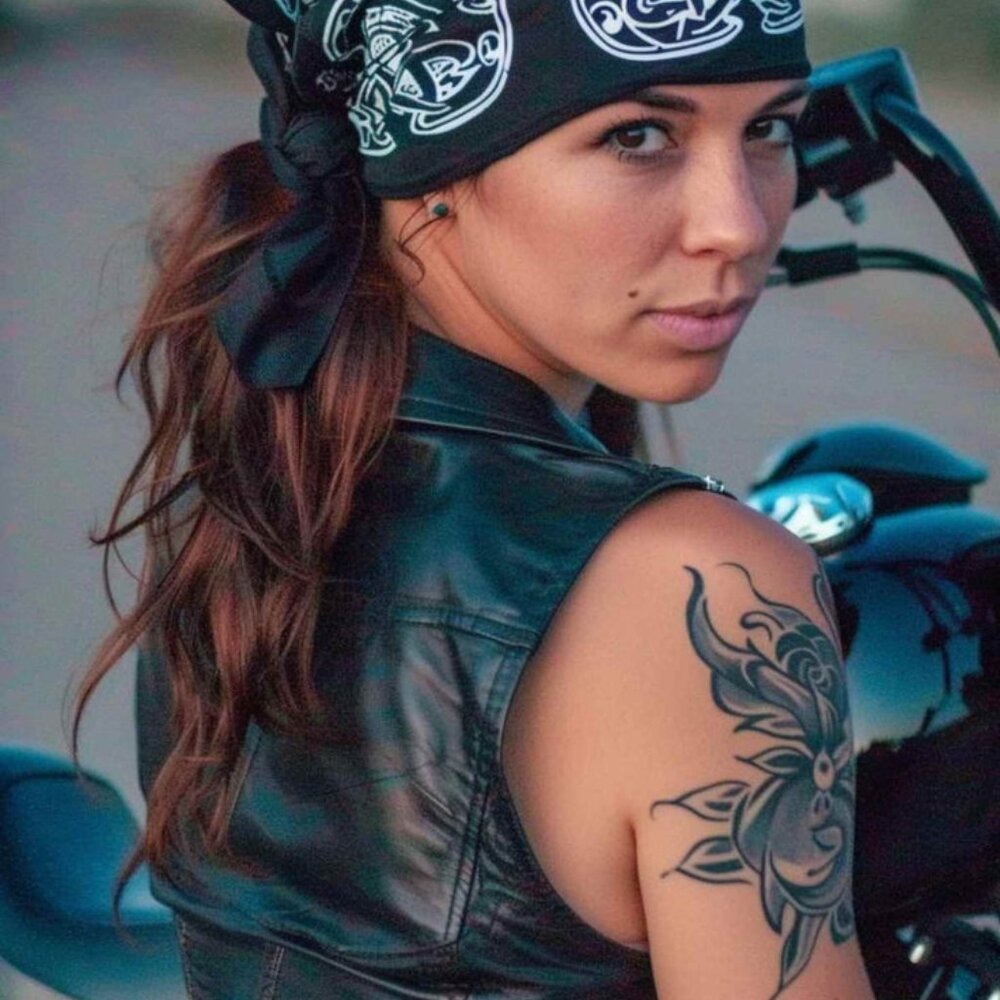 Leather Moto Biker Vest & Jack Bandana